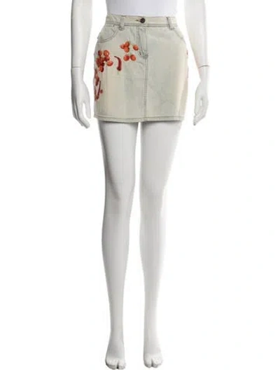 Pre-owned Moschino Graphic Print Mini Skirt In Blue