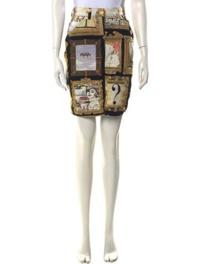 Pre-owned Moschino Graphic Print Mini Skirt In Neutral
