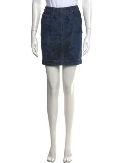 Pre-owned Moschino Graphic Print Mini Skirt W/ Tags In Blue