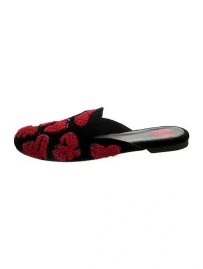 Pre-owned Moschino Graphic Print Mules In Red