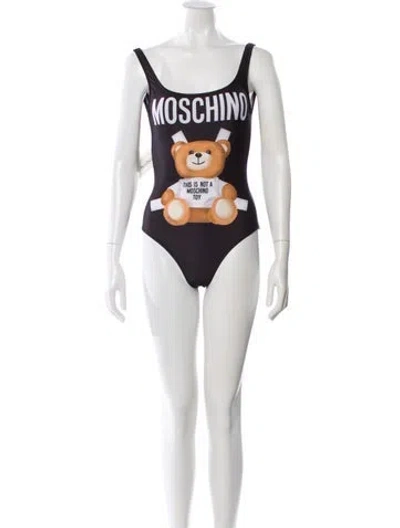 Pre-owned Moschino Graphic Print One-piece In White