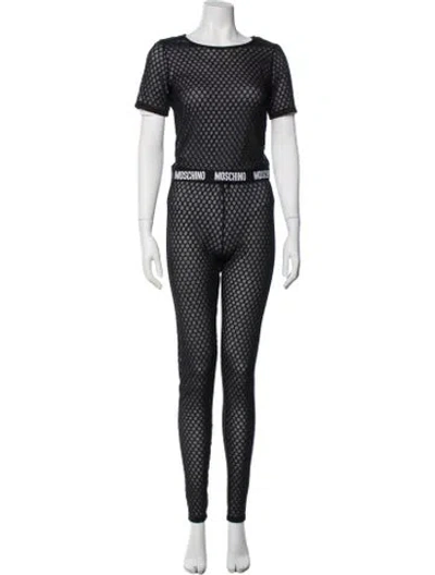 Pre-owned Moschino Graphic Print Pant Set W/ Tags In Black