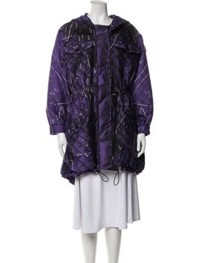 Pre-owned Moschino Graphic Print Parka In Purple