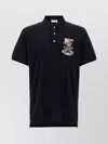 Moschino Graphic Print Polo Shirt With Side Slits In Black