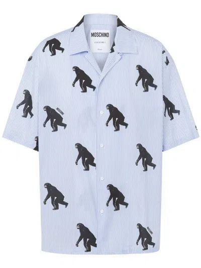 Moschino Graphic Print Shirt In Blue