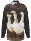 Moschino Voile Shirt Goose In Brown