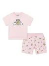 Moschino Graphic-print Short Set In Pink