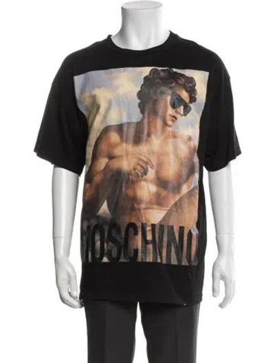 Pre-owned Moschino Graphic Print Short Sleeve Shirt In Black