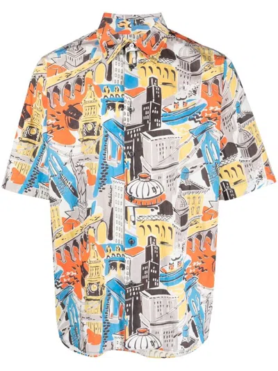Moschino Graphic-print Short-sleeved Shirt In Multicolor