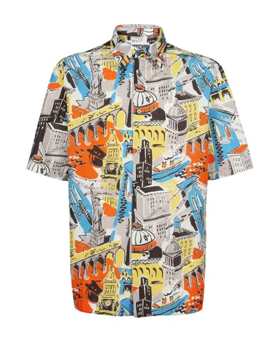 Moschino Graphic-print Short-sleeved Shirt In Multicolor