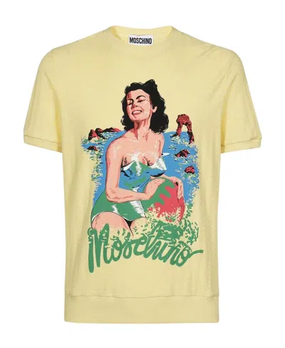 Moschino Graphic-print Short-sleeved T-shirt In Nude