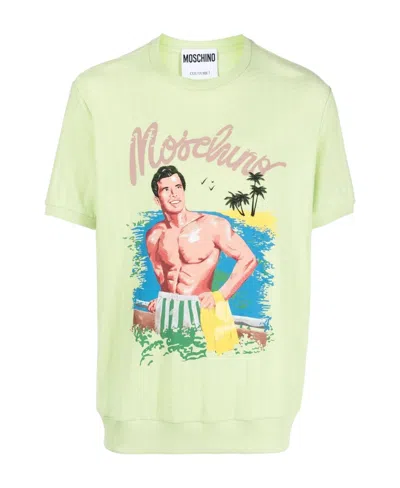 Moschino Graphic-print Short-sleeved T-shirt In Pink
