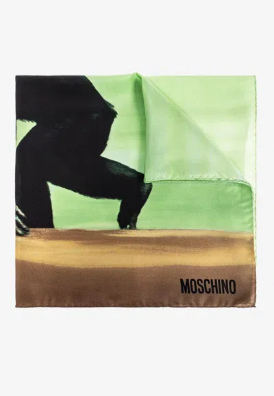 Moschino Graphic Print Silk Scarf