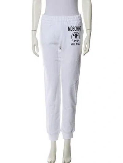Pre-owned Moschino Graphic Print Skinny Leg Pants W/ Tags In White