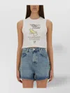 Moschino Graphic Print Sleeveless Crop Top