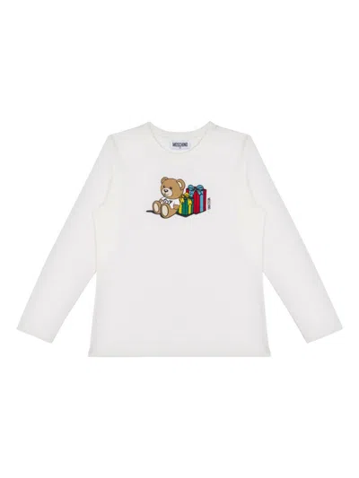 Moschino Kids' Graphic Print Jumper In White