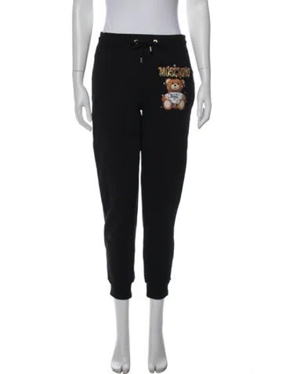 Pre-owned Moschino Graphic Print Sweatpants In Black