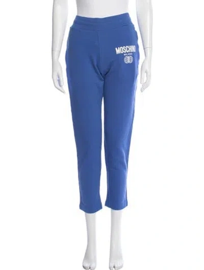 Pre-owned Moschino Graphic Print Sweatpants In Blue