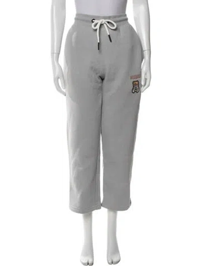 Pre-owned Moschino Graphic Print Sweatpants In Gray