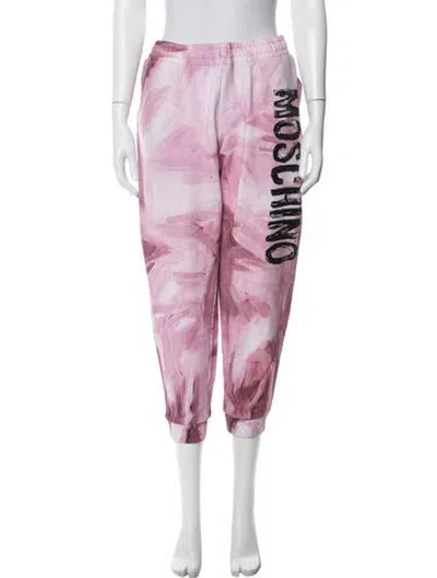 Pre-owned Moschino Graphic Print Sweatpants In Pink