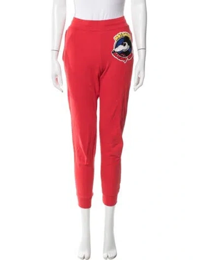 Pre-owned Moschino Graphic Print Sweatpants In Red