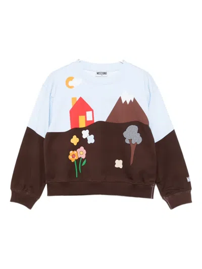 Moschino Kids' Graphic-print Sweatshirt In Brown