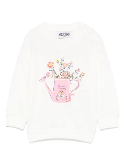 Moschino Babies' Graphic-print Sweatshirt In White