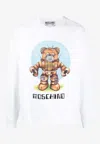 Moschino Logo Organic Cotton Sweatshirt In White