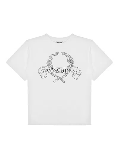 Moschino Kids' Graphic-print T-shirt In White