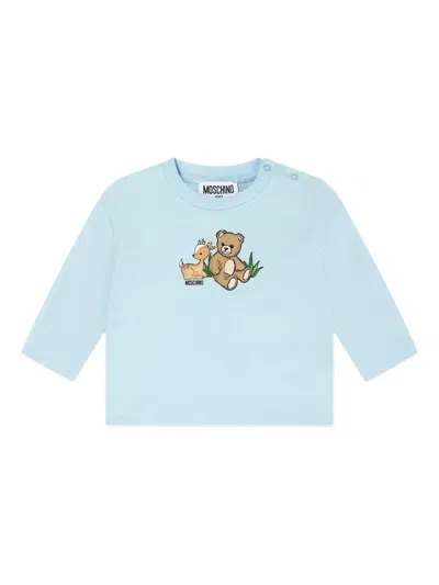 Moschino Babies' Graphic-print T-shirt In Blue