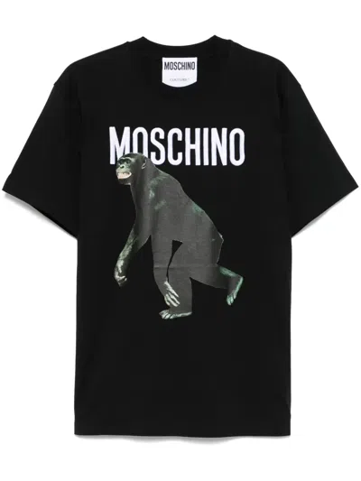 Moschino T-shirt Mit Grafischem Print In Schwarz