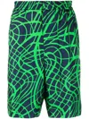 Moschino Graphic-print Tailored Shorts In Blue