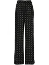 Moschino Printed Silk Satin Pants In Black