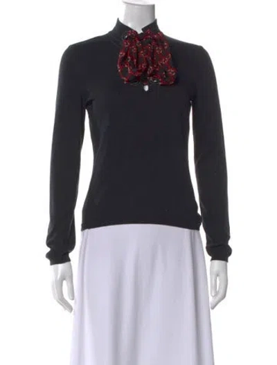 Pre-owned Moschino Graphic Print Turtleneck Sweater In Black