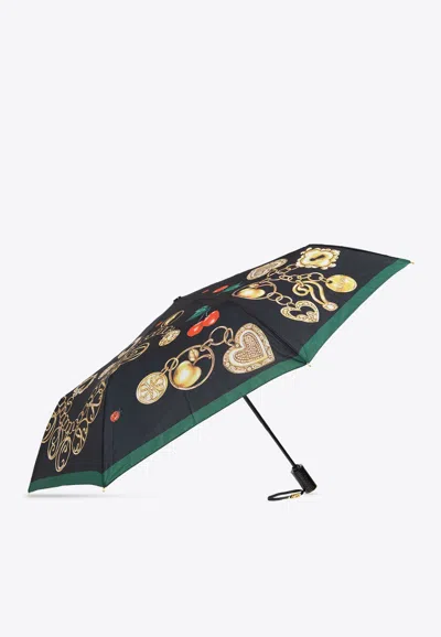 Moschino Graphic-print Umbrella In Black
