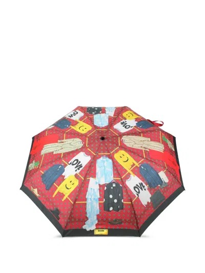 Moschino Graphic-print Umbrella In Red