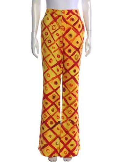 Pre-owned Moschino Graphic Print Wide Leg Pants W/ Tags In Orange