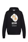 Moschino Graphic Print Breakfast Pocket Hoodie In Nero