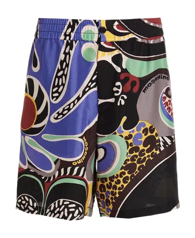 MOSCHINO MOSCHINO GRAPHIC PRINTED HIGH WAIST SHORTS