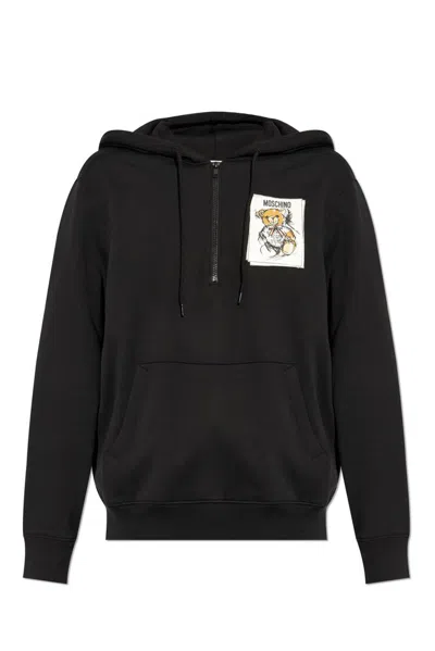 Moschino Felpa Con Cappuccio Teddy Bear In Black