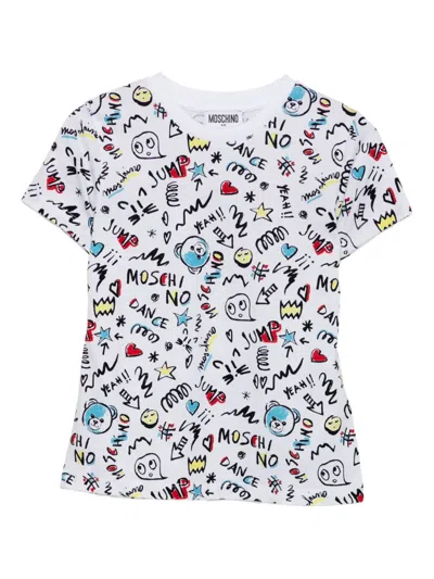 Moschino Kids' Graphic-printed T-shirt In White