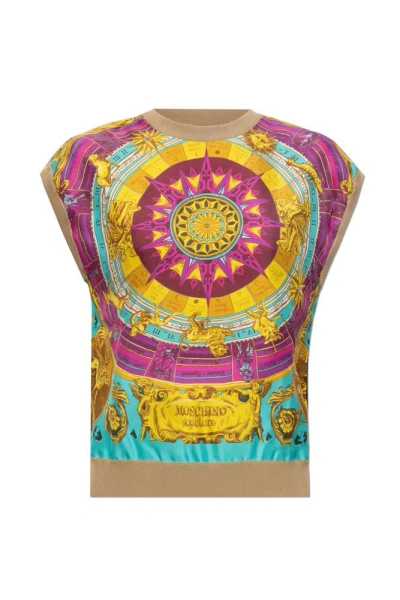 Moschino Graphic Printed Waistcoat In Multi