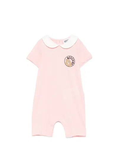 Moschino Babies' Graphic Romper In Pink