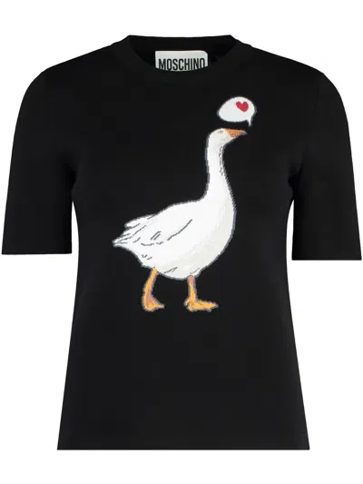 Moschino Couture Short Sleeve Sweater In Black