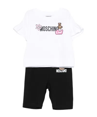 Moschino Babies' Graphic T-shirts And Pants In White