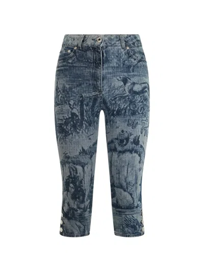 Moschino Graphic-print Jeans In Blue