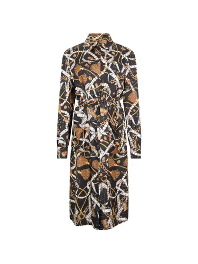 Moschino Graphic-print Midi Dress In Black