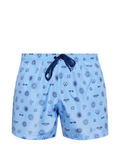 Moschino Graphic-print Swim Shorts In Blue