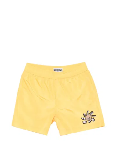 Moschino Kids' Graphic-print Swim Shorts In Yellow