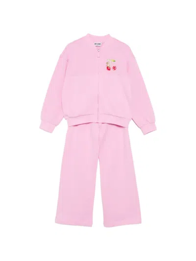 Moschino Kids' Graphic-print Tracksuit Set In Pink